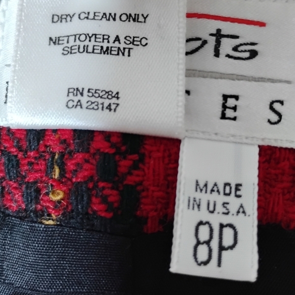 Talbots Red Plaid Wool Blazer 8P | Heritage Preppy Old Money Holiday Classic - Picture 9 of 9